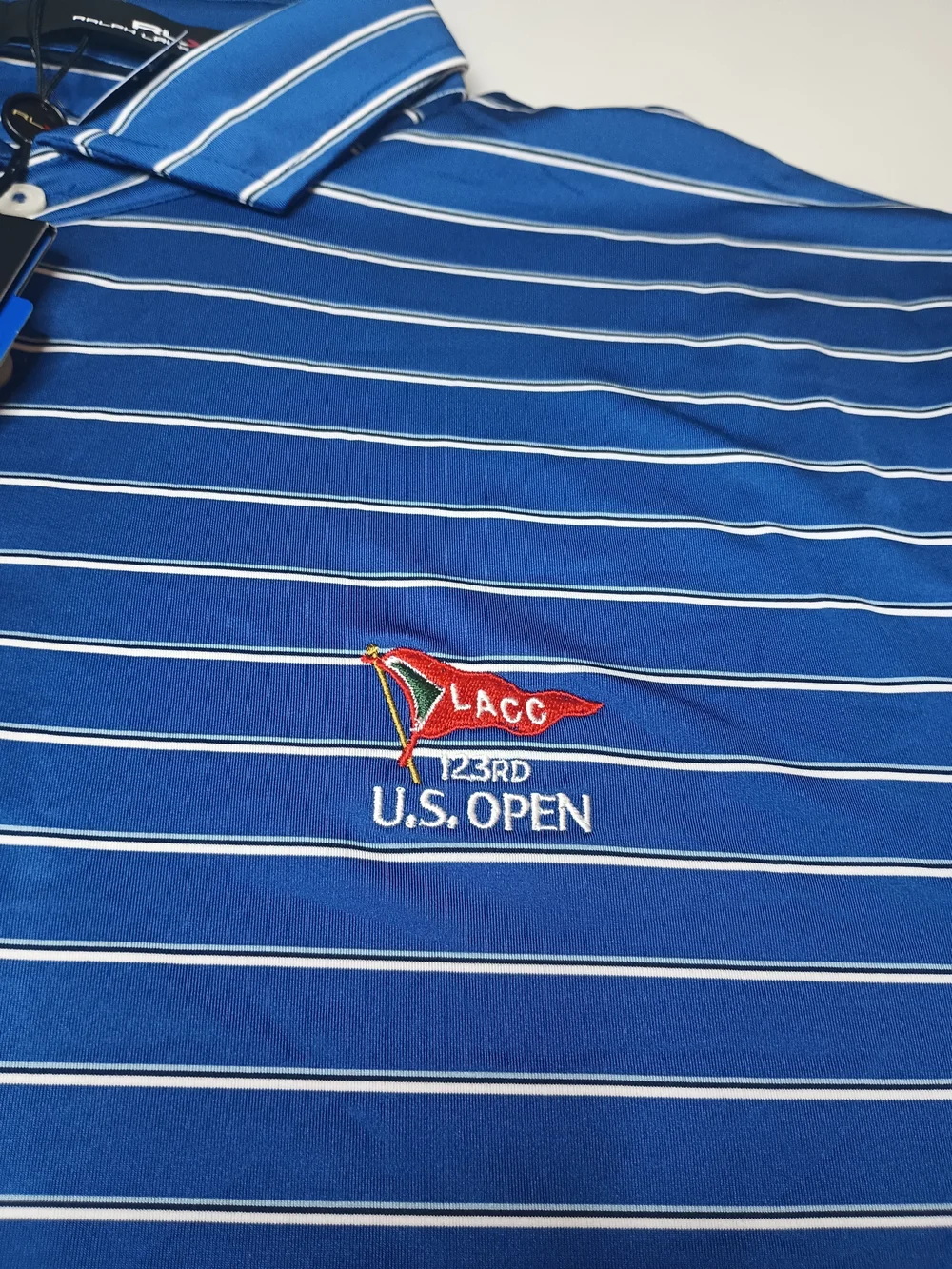 Ralph Lauren RLX Los Angeles Country Club 123rd. U.S. Open Polo Size L Blue